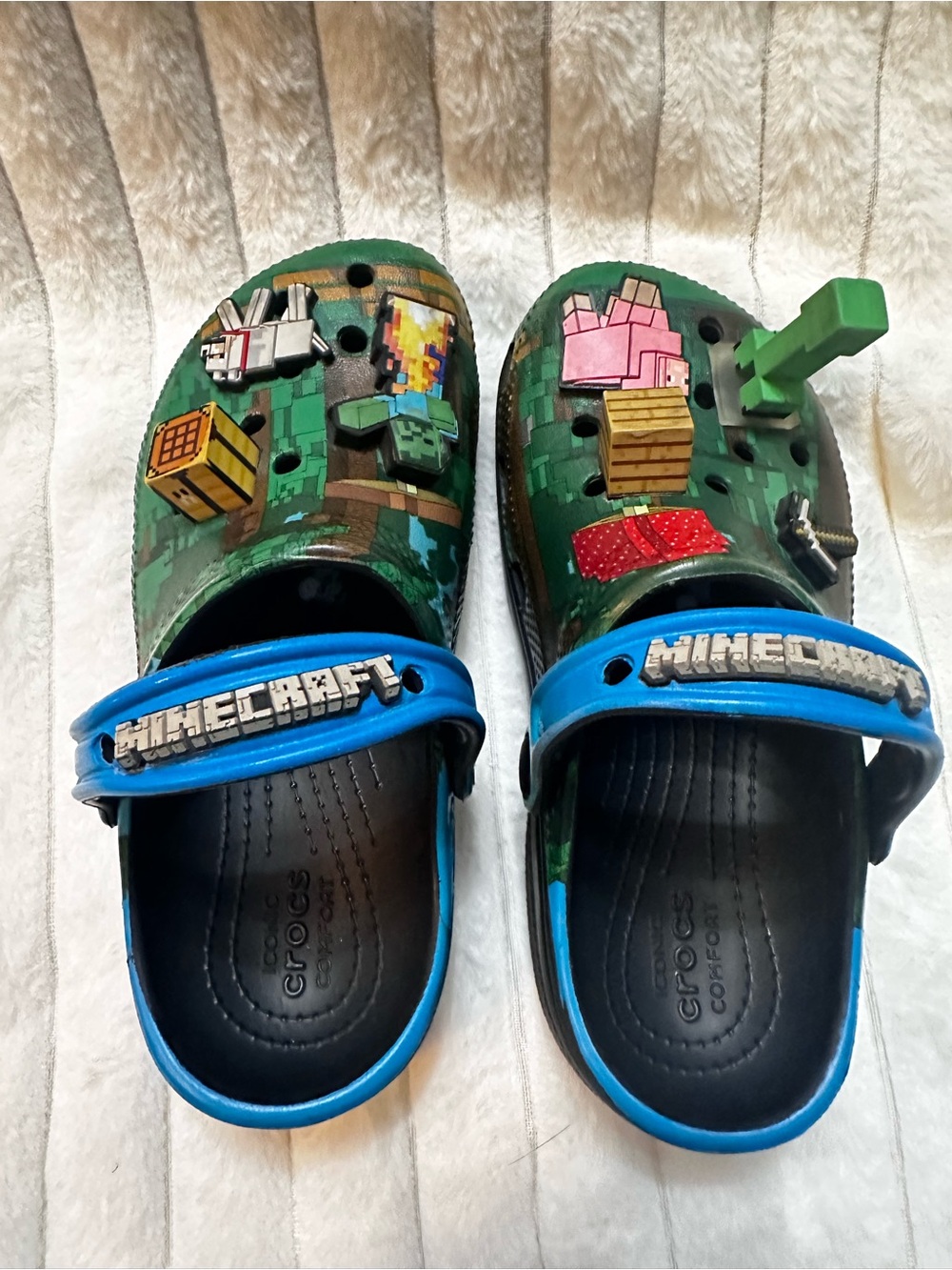 Fully Loaded Minecraft x Crocs Classic Clogs w/ 3D Character Jibbitz Charms
